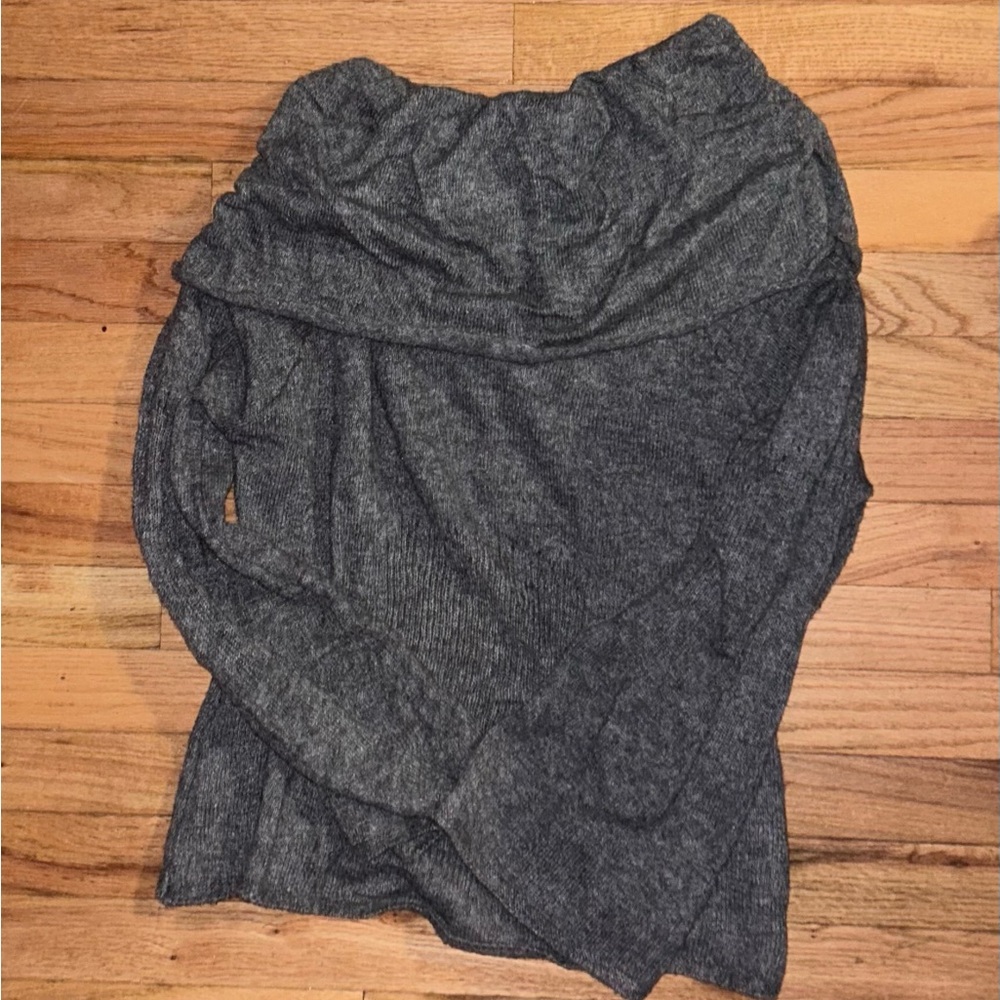 Grey wool off the shoulder top